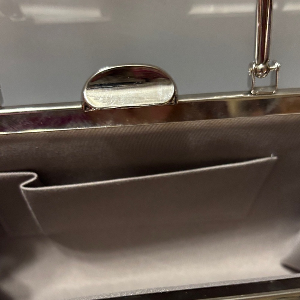 Source Unknown Beautiful Silver Chevron Clutch - image 2